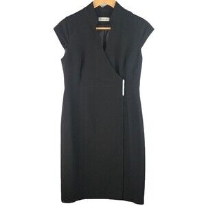 Calvin Klein women’s double breasted coat dress black size 6P